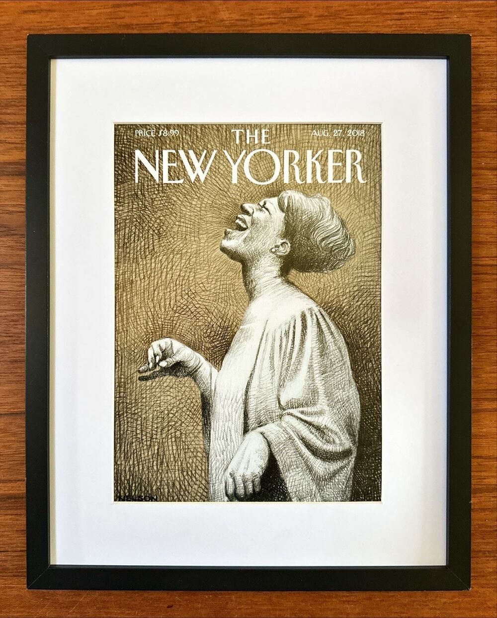 Framed 2018 The New Yorker Aug 27 Cover Queen of Soul Kadir Nelson